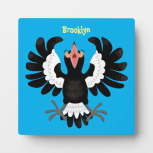 Funny Australian Magpie Cartoon Illustration Fotoplatte