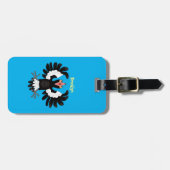 Funny Australian Magpie Cartoon Illustration Gepäckanhänger (Vorderseite horizontal)