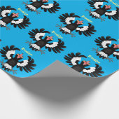 Funny Australian Magpie Cartoon Illustration Geschenkpapier (Ecke)