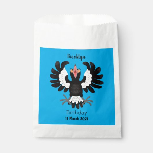 Funny Australian Magpie Cartoon Illustration Geschenktütchen (Vorderseite)