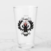 Funny Australian Magpie Cartoon Illustration Glas (Rückseite)