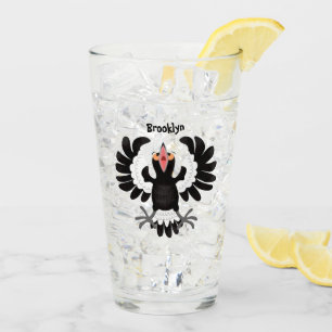 Funny Australian Magpie Cartoon Illustration Glas