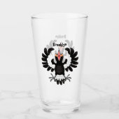 Funny Australian Magpie Cartoon Illustration Glas (Vorderseite)