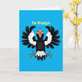 Funny Australian Magpie Cartoon Illustration Karte (Gelbe Blume)