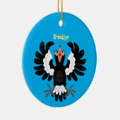 Funny Australian Magpie Cartoon Illustration Keramik Ornament (Rechts)