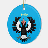 Funny Australian Magpie Cartoon Illustration Keramik Ornament (Links)