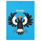 Funny Australian Magpie Cartoon Illustration Klemmbrett (Rückseite)