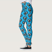 Funny Australian Magpie Cartoon Illustration Leggings (Links)