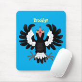 Funny Australian Magpie Cartoon Illustration Mousepad (Mit Mouse)