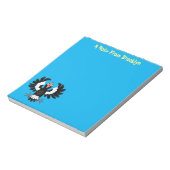 Funny Australian Magpie Cartoon Illustration Notizblock (Rotiert)