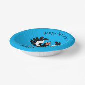 Funny Australian Magpie Cartoon Illustration Pappteller (Gewinkelt)