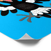 Funny Australian Magpie Cartoon Illustration Poster (Ecke)