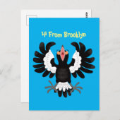 Funny Australian Magpie Cartoon Illustration Postkarte (Vorne/Hinten)