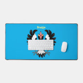 Funny Australian Magpie Cartoon Illustration Schreibtischunterlage (Tastatur & Maus)