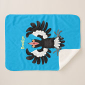 Funny Australian Magpie Cartoon Illustration Sherpadecke (Vorderseite (Horizontal))