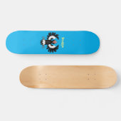 Funny Australian Magpie Cartoon Illustration Skateboard (Horizontal)