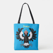 Funny Australian Magpie Cartoon Illustration Tasche (Rückseite)