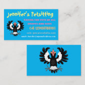 Funny Australian Magpie Cartoon Illustration Visitenkarte (Vorne/Hinten)