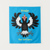 Funny Australian Magpie Cartoon Illustration Wandteppich (Vorderseite)