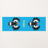 Funny Australian Magpie Cartoon Illustration Yogamatte (Rückseite (Horizontal))