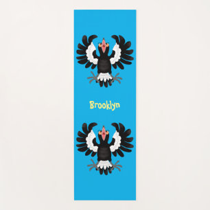 Funny Australian Magpie Cartoon Illustration Yogamatte