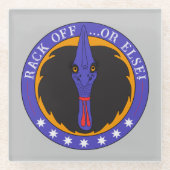 Funny Australian Quote Cassowary Bird Cartoon Glasuntersetzer (Vorderseite)