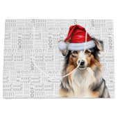 Funny Australian Shepherd Christmas Große Geschenktüte (Vorderseite)