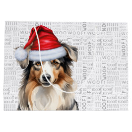 Funny Australian Shepherd Christmas Große Geschenktüte