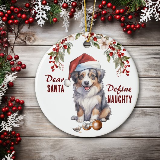 Funny Australian Shepherd Definition Naughty Chris Keramik Ornament
