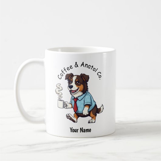 Funny Australian Shepherd Dog Business Suit Coffee Kaffeetasse (Links)