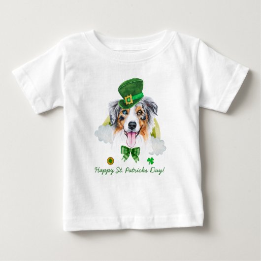 Funny Australian Shepherd Gold St Patricks Day Baby T-shirt (Vorderseite)