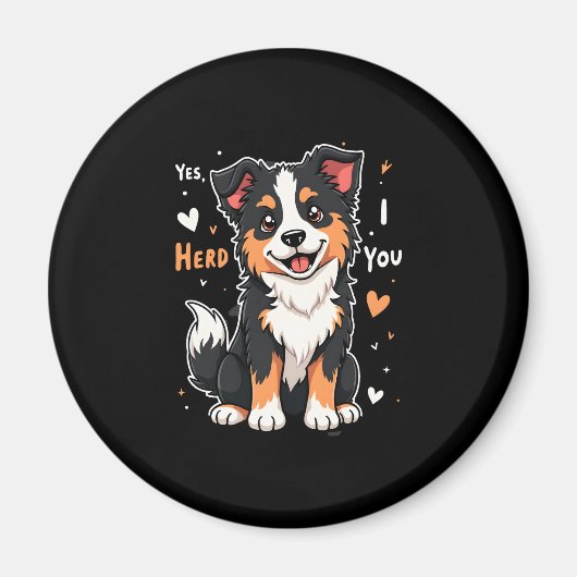 Funny Australian Shepherd Mama Gifts Aussie Yes I Magnet (Vorne)