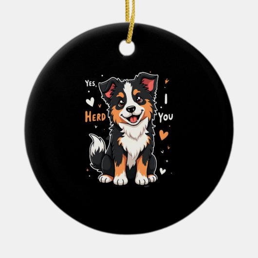Funny Australian Shepherd Mom Gifts Aussie Yes I H Keramik Ornament (Vorne)