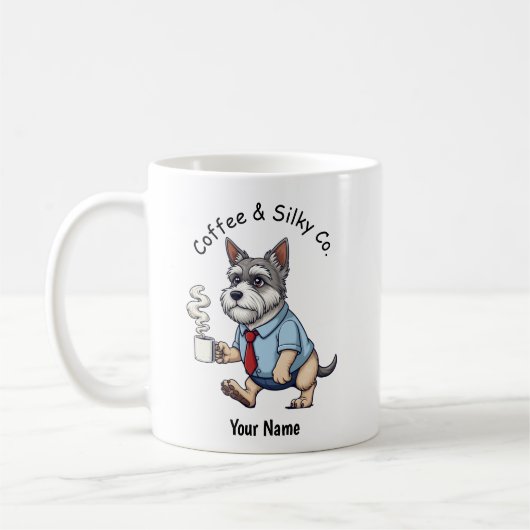 Funny Australian Silky Terrie Business Suit Coffee Kaffeetasse (Links)