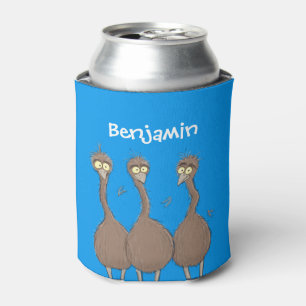 Funny australische emu trio Cartoon Illustration Dosenkühler