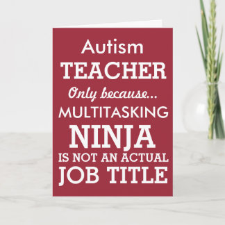 Funny Autisan Special Needs Teacher Dankeskarte