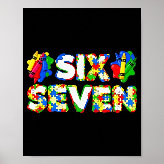 Funny Autism 67 Six Seven Meme Autism Awareness 6 Poster (Vorne)