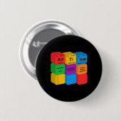 Funny Autism Awareness Elements Periodic Table Che Button (Vorne & Hinten)