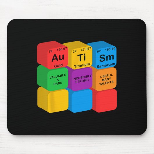 Funny Autism Awareness Elements Periodic Table Che Mousepad (Vorne)