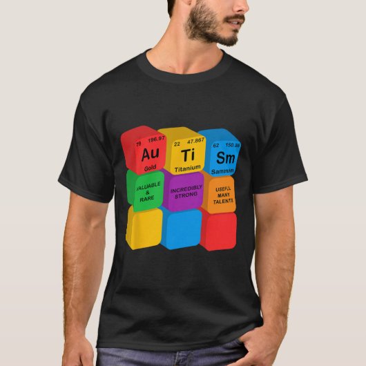 Funny Autism Awareness Elements Periodic Table Che T-Shirt (Vorderseite)