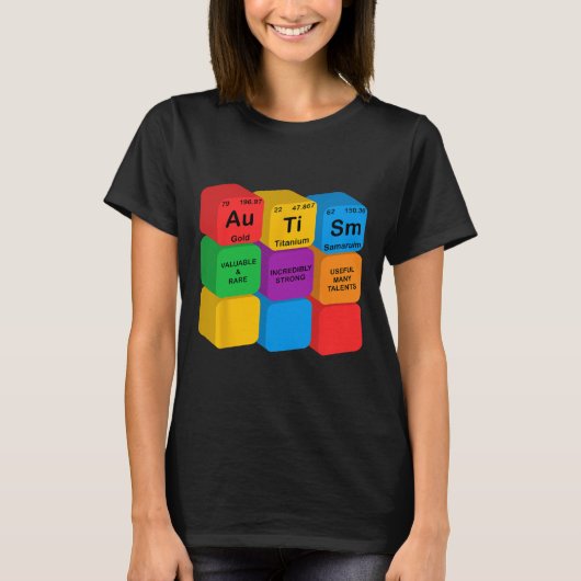 Funny Autism Awareness Elements Periodic Table Che T-Shirt (Vorderseite)