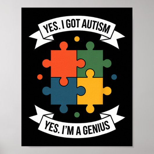 Funny Autism Awareness Kids Autistic Puzzle Autism Poster (Vorne)