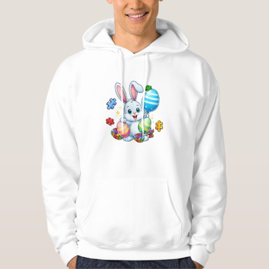 Funny Autism Awareness Puzzle Easter Bunny Eggs Ki Hoodie (Vorderseite)