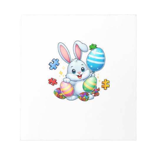 Funny Autism Awareness Puzzle Easter Bunny Eggs Ki Notizblock (Vorderseite)