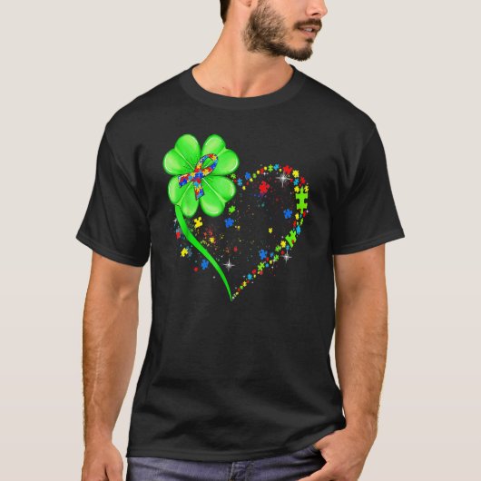 Funny Autism Awareness St Patricks Day Clover Auti T-Shirt (Vorderseite)