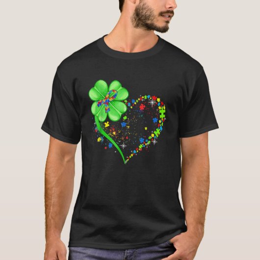 Funny Autism Awareness St Patricks Day Clover Auti T-Shirt (Vorderseite)
