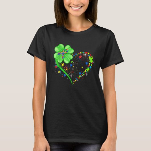 Funny Autism Awareness St Patricks Day Clover Auti T-Shirt (Vorderseite)