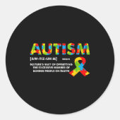 Funny Autism Definition - Autism Awareness Month Runder Aufkleber (Vorderseite)
