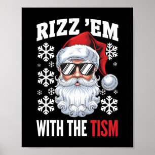 Funny Autism Rizz Em mit dem Tismus Weihnachten Poster