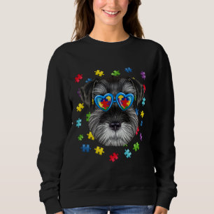 Funny Autism Schnauzer Dog Puzzle Sonnenbrille Boy Sweatshirt